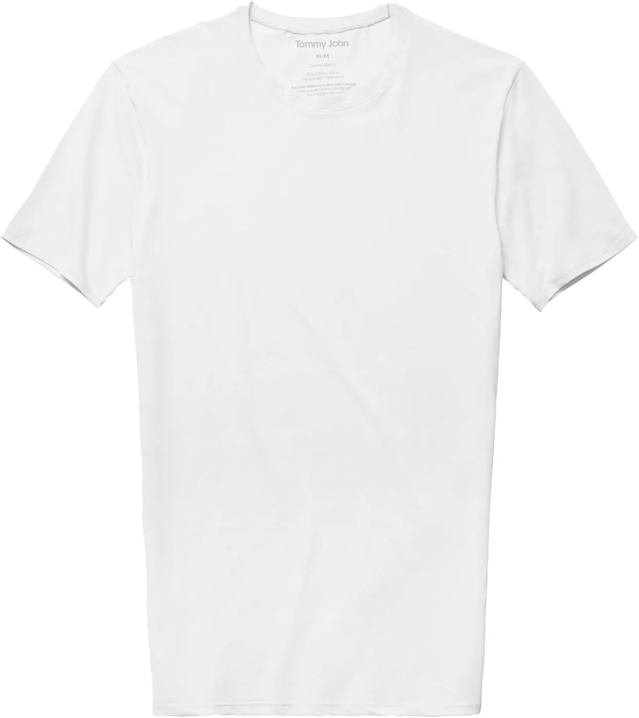 Tommy John Men's Cotton Basics Crew Neck Undershirt - Stay-Tucked Fit
