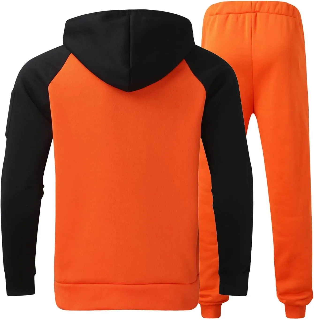 Tracksuit Men 2 Piece Set Big and Tall Long Sleeve Hooded Activewear Suits Gym Workout Training Stretchy Outfits