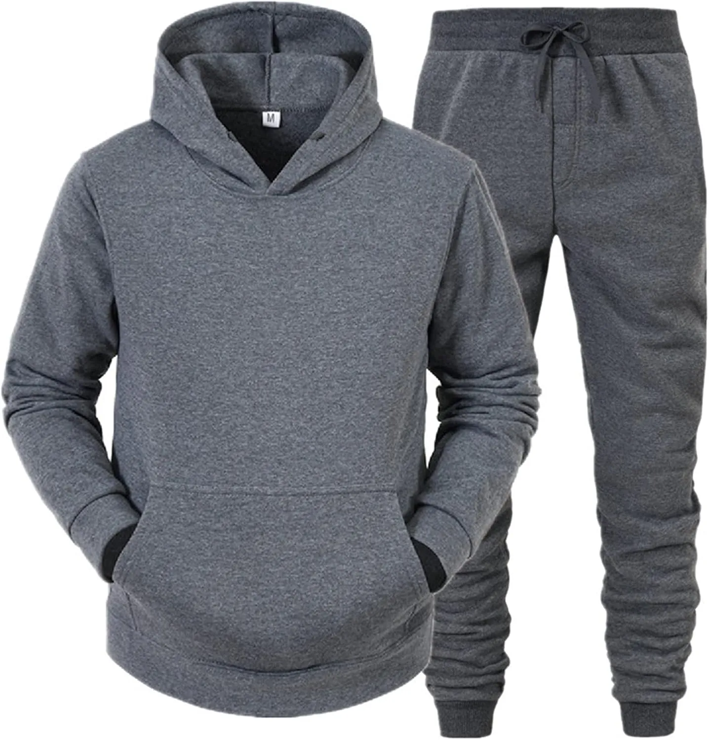 Tracksuit Men 2 Piece Set Big and Tall Long Sleeve Hooded Activewear Workout Training Stretchy Outfits