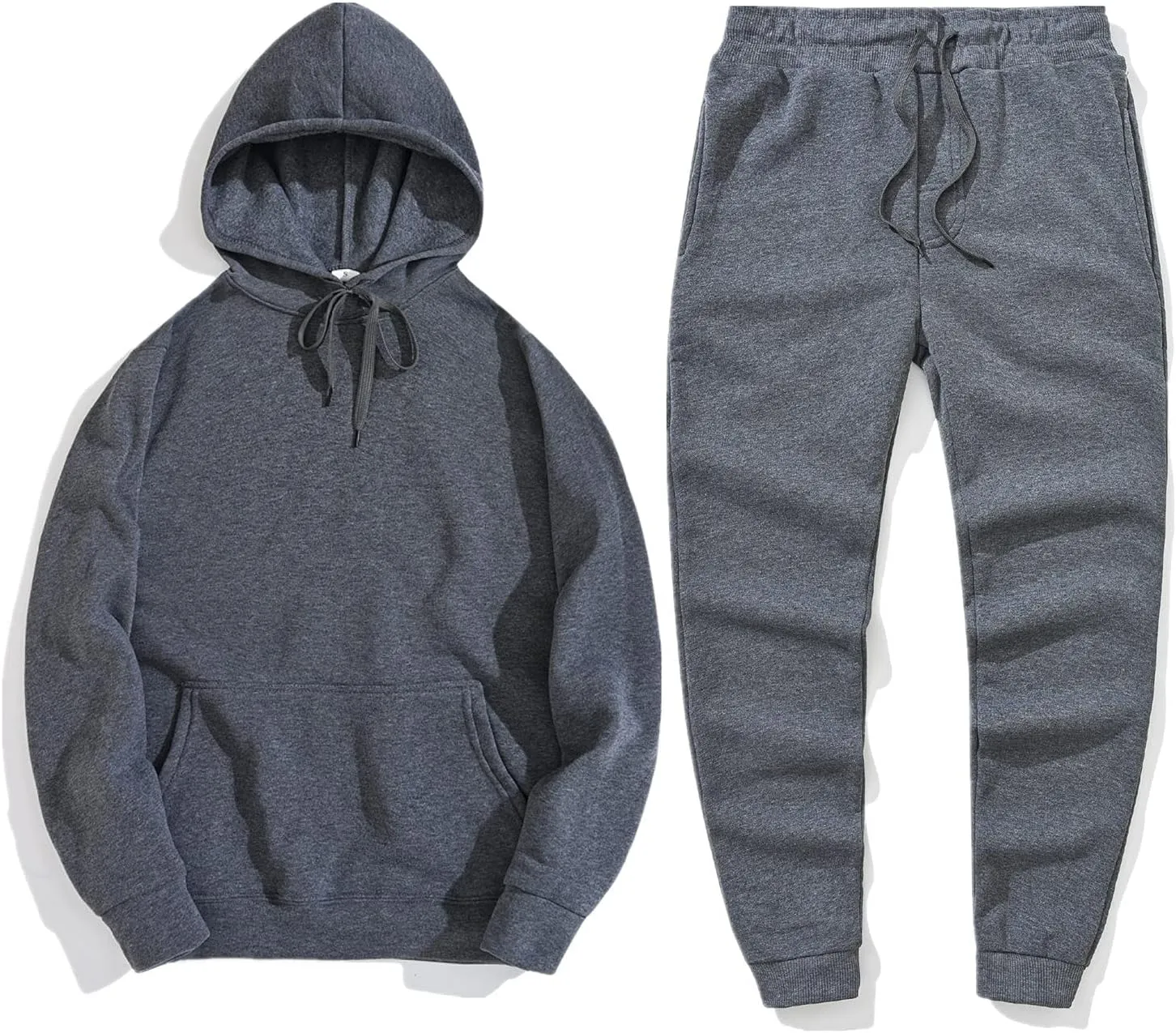 Tracksuit Men 2 Piece Set Big and Tall Long Sleeve Hooded Activewear Workout Training Stretchy Outfits