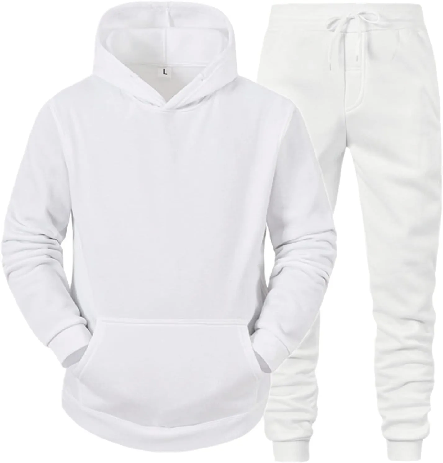 Tracksuit Men 2 Piece Set Big and Tall Long Sleeve Hooded Activewear Workout Training Stretchy Outfits
