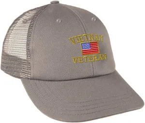 Trucker Hat Baseball Cap Vietnam Veteran War B Embroidery Dad for Men & Women