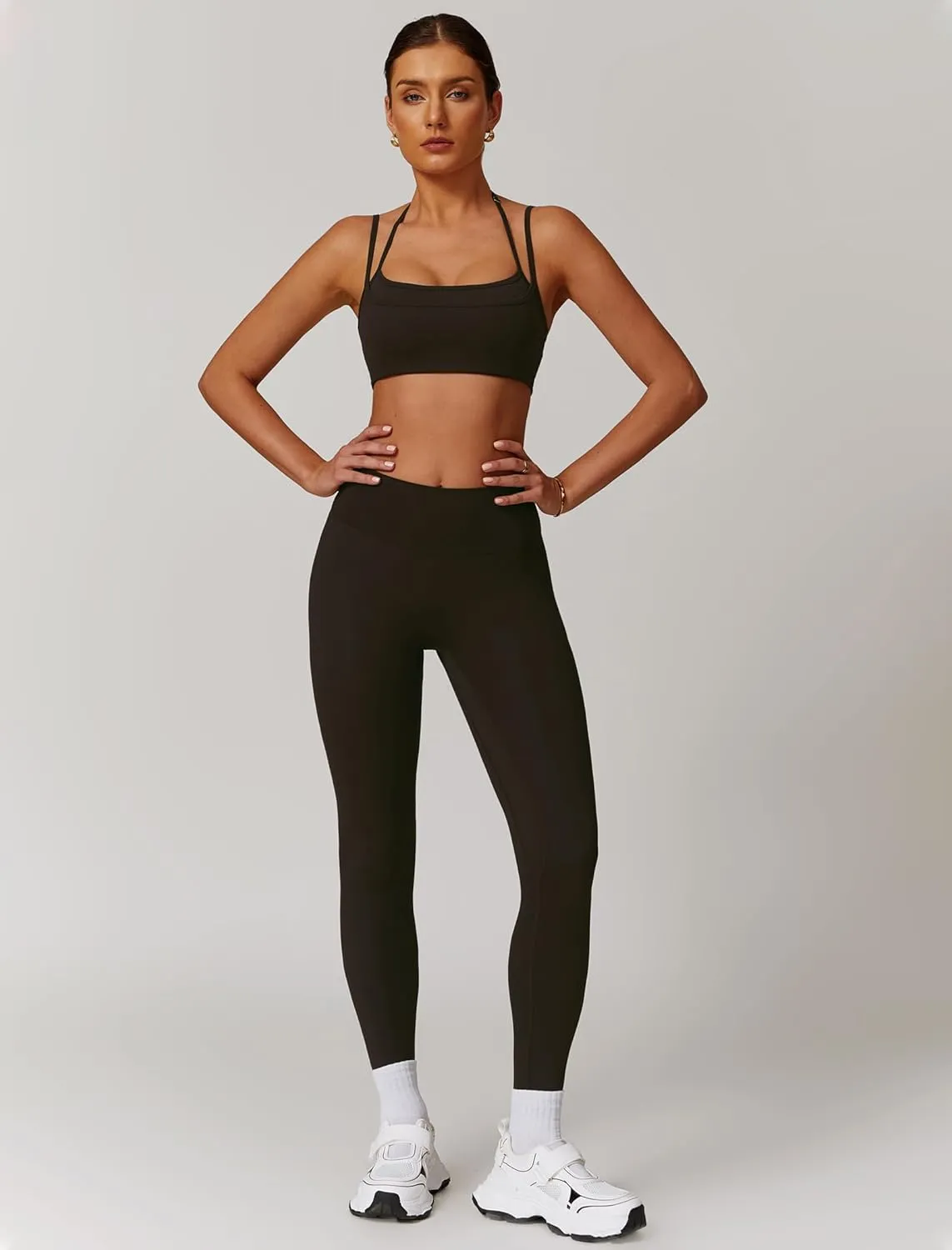Two Piece Workout Sets For Women Sport Bra Matching High Waist Scrunch Butt Leggings Gym Yoga Active Wear Outfits