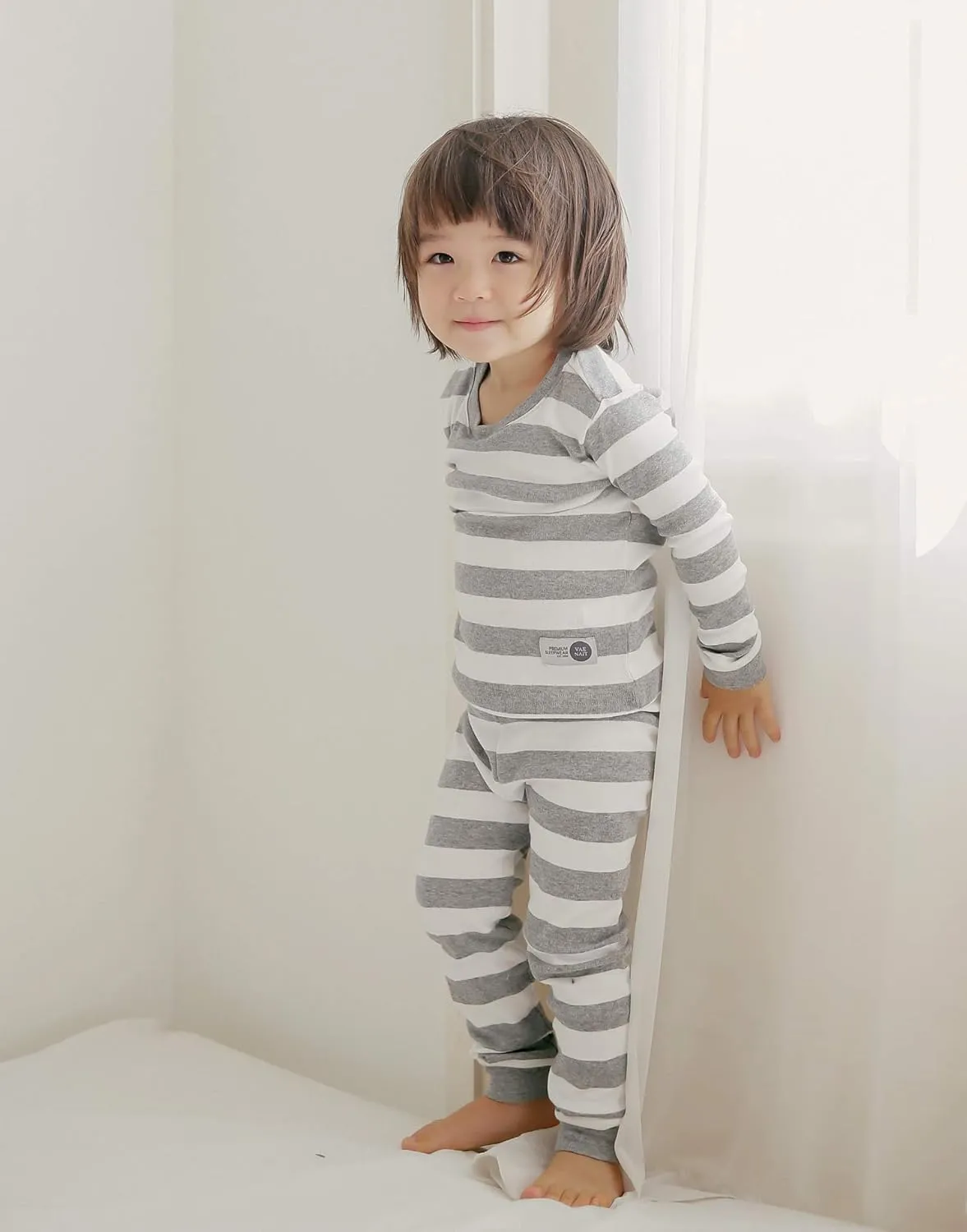 VAENAIT BABY 12M-12Y Kids Boys Girls Unisex Toddler Colorful Stripe/Simple Holiday Sleepwear Pajama 2pcs Set