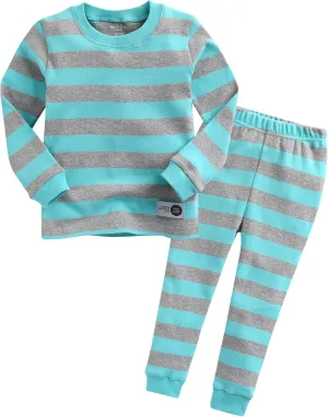 VAENAIT BABY 12M-12Y Kids Boys Girls Unisex Toddler Colorful Stripe/Simple Holiday Sleepwear Pajama 2pcs Set