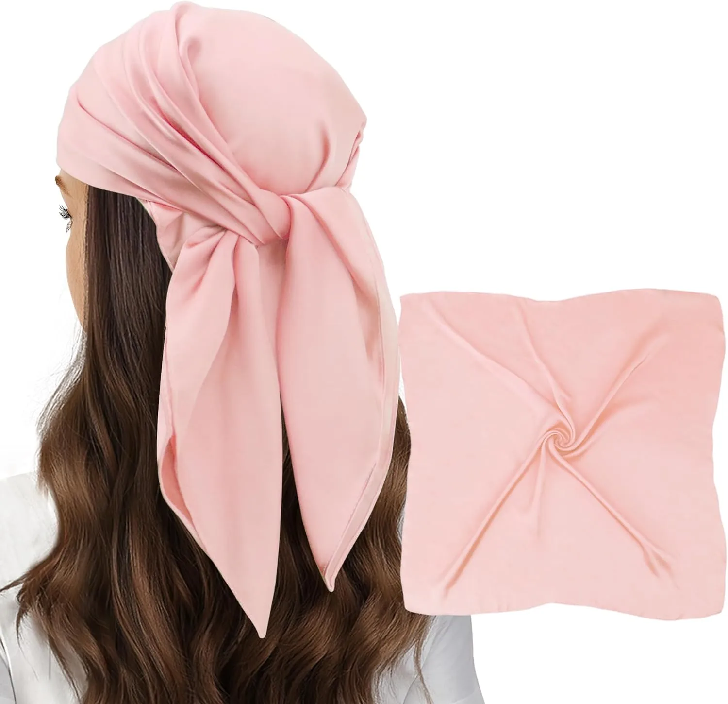 vimate Head Scarf for Women Hair 27'' Square Satin Silk Feeling Bnadana Neck Scarf Handbag Accessories Etc