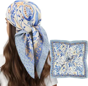 vimate Head Scarf for Women Hair 27'' Square Satin Silk Feeling Bnadana Neck Scarf Handbag Accessories Etc