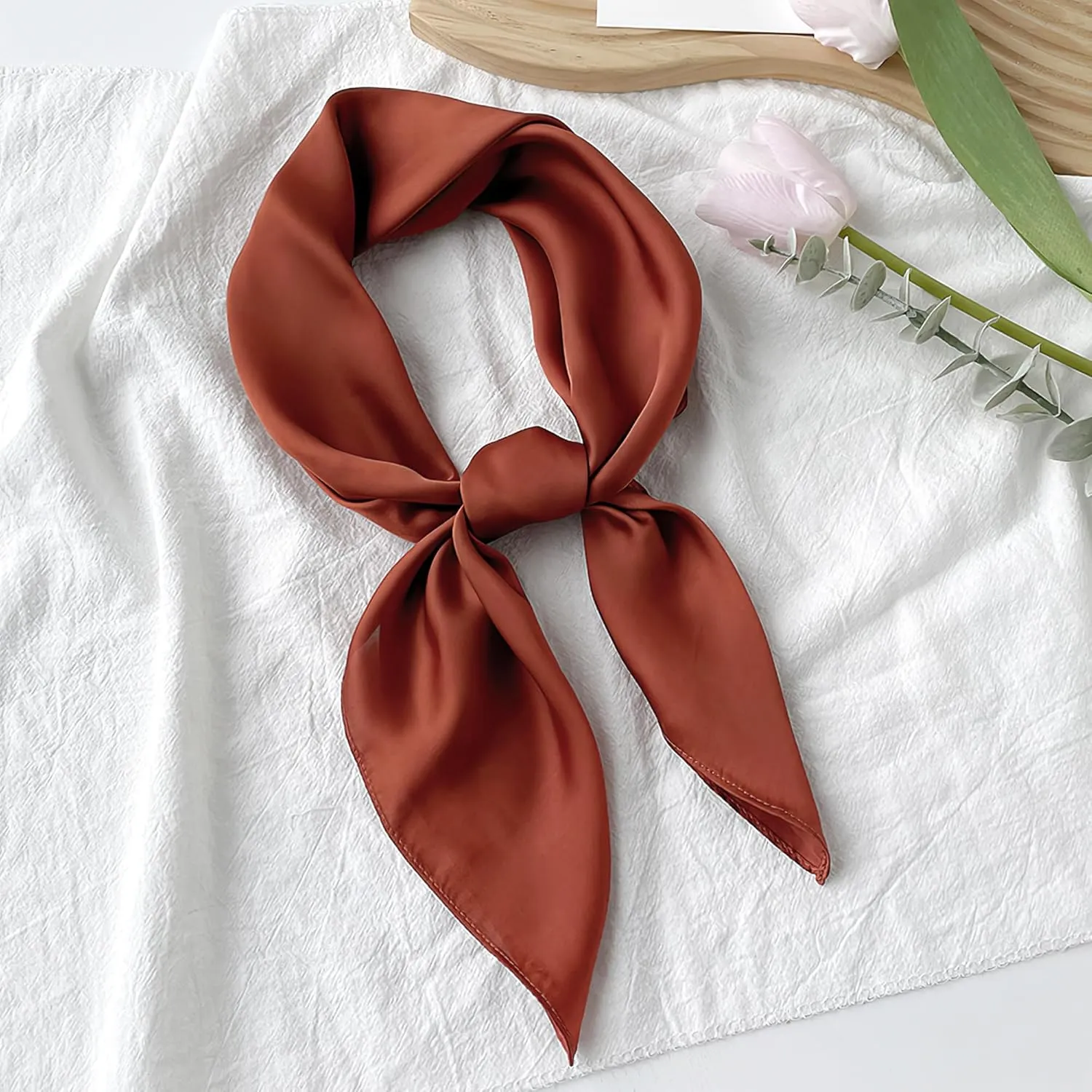 vimate Head Scarf for Women Hair 27'' Square Satin Silk Feeling Bnadana Neck Scarf Handbag Accessories Etc