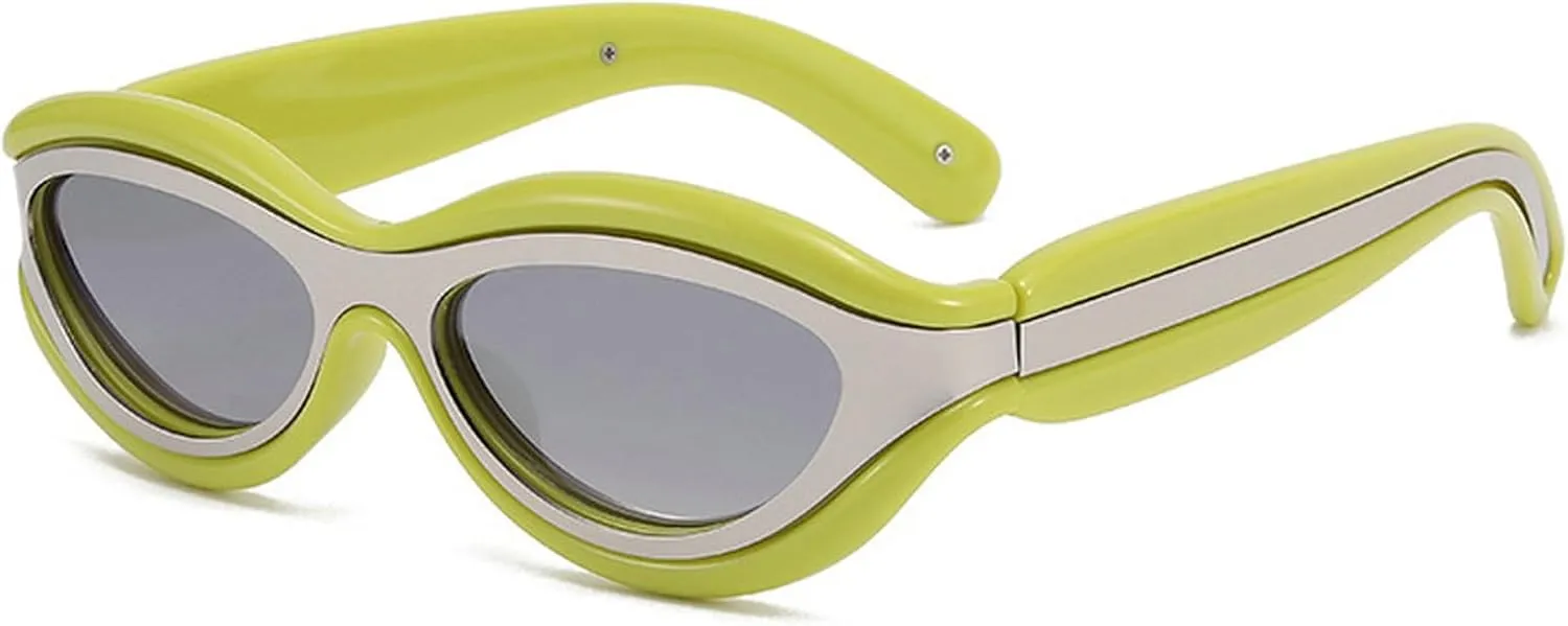 willochra Cat Eye Sunglasses for Women Cute Oval Thick Frame Y2k Accessories Sun Glasses Chic Retro Style Shades