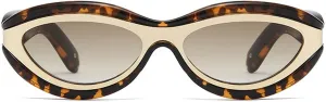 willochra Cat Eye Sunglasses for Women Cute Oval Thick Frame Y2k Accessories Sun Glasses Chic Retro Style Shades