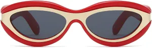 willochra Cat Eye Sunglasses for Women Cute Oval Thick Frame Y2k Accessories Sun Glasses Chic Retro Style Shades