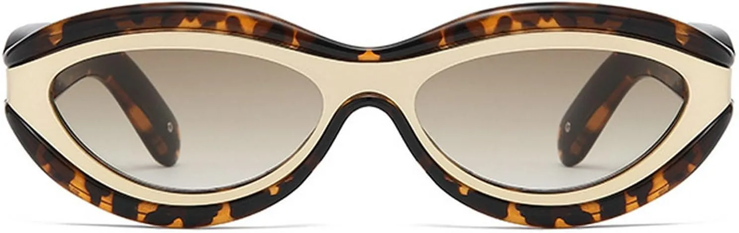 willochra Cat Eye Sunglasses for Women Cute Oval Thick Frame Y2k Accessories Sun Glasses Chic Retro Style Shades
