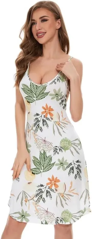 WiWi Slip Dress for Women Plus Size Chemise Nightgown Full Spaghetti Strap Dresses-Viscose made from Bamboo S-4X