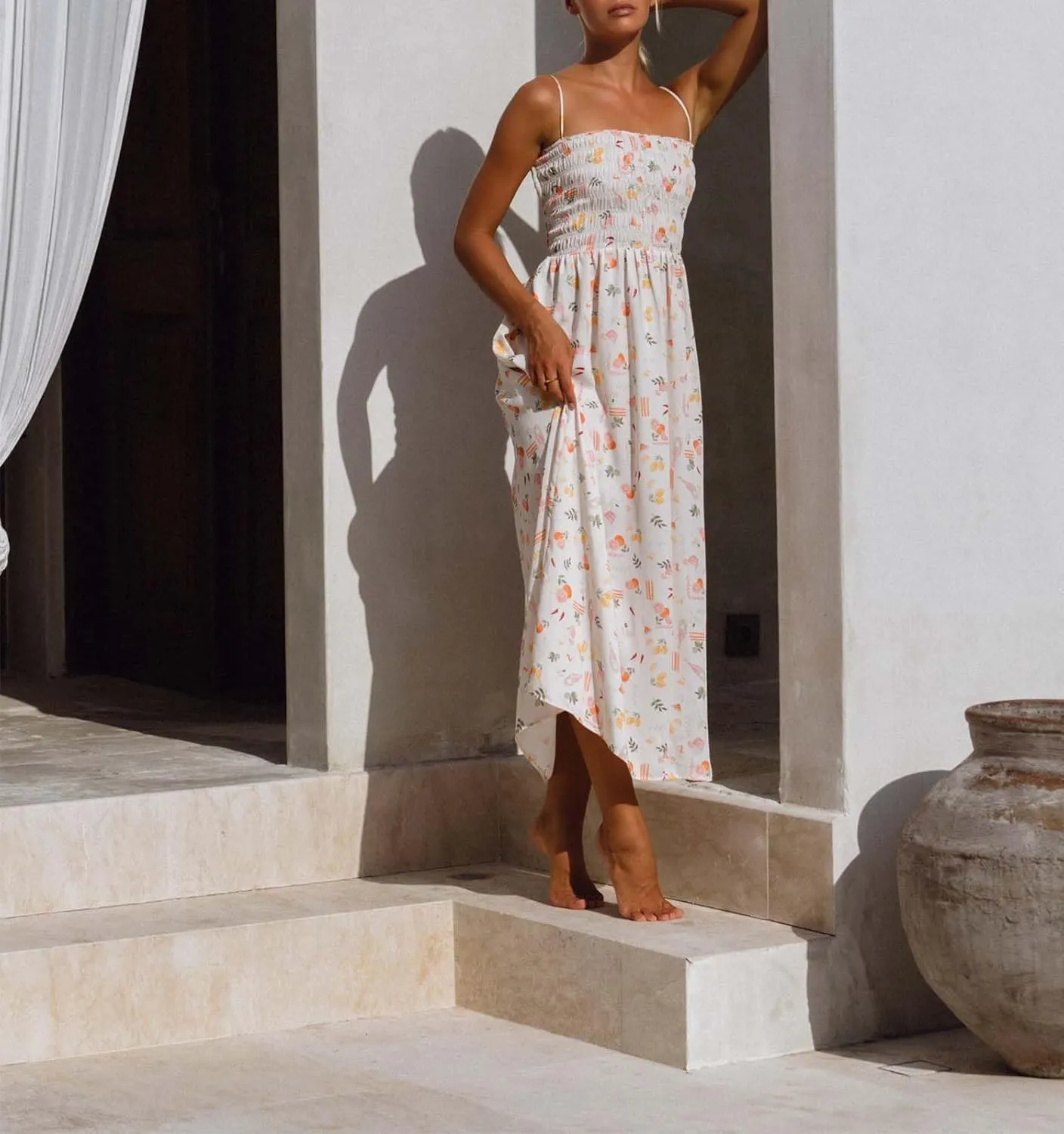 Women Boho Floral Backless Maxi Dress Y2K Spaghetti Strap Sleeveless Bodycon Long Dress Sexy Going Out Sundress