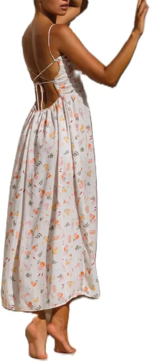 Women Boho Floral Backless Maxi Dress Y2K Spaghetti Strap Sleeveless Bodycon Long Dress Sexy Going Out Sundress
