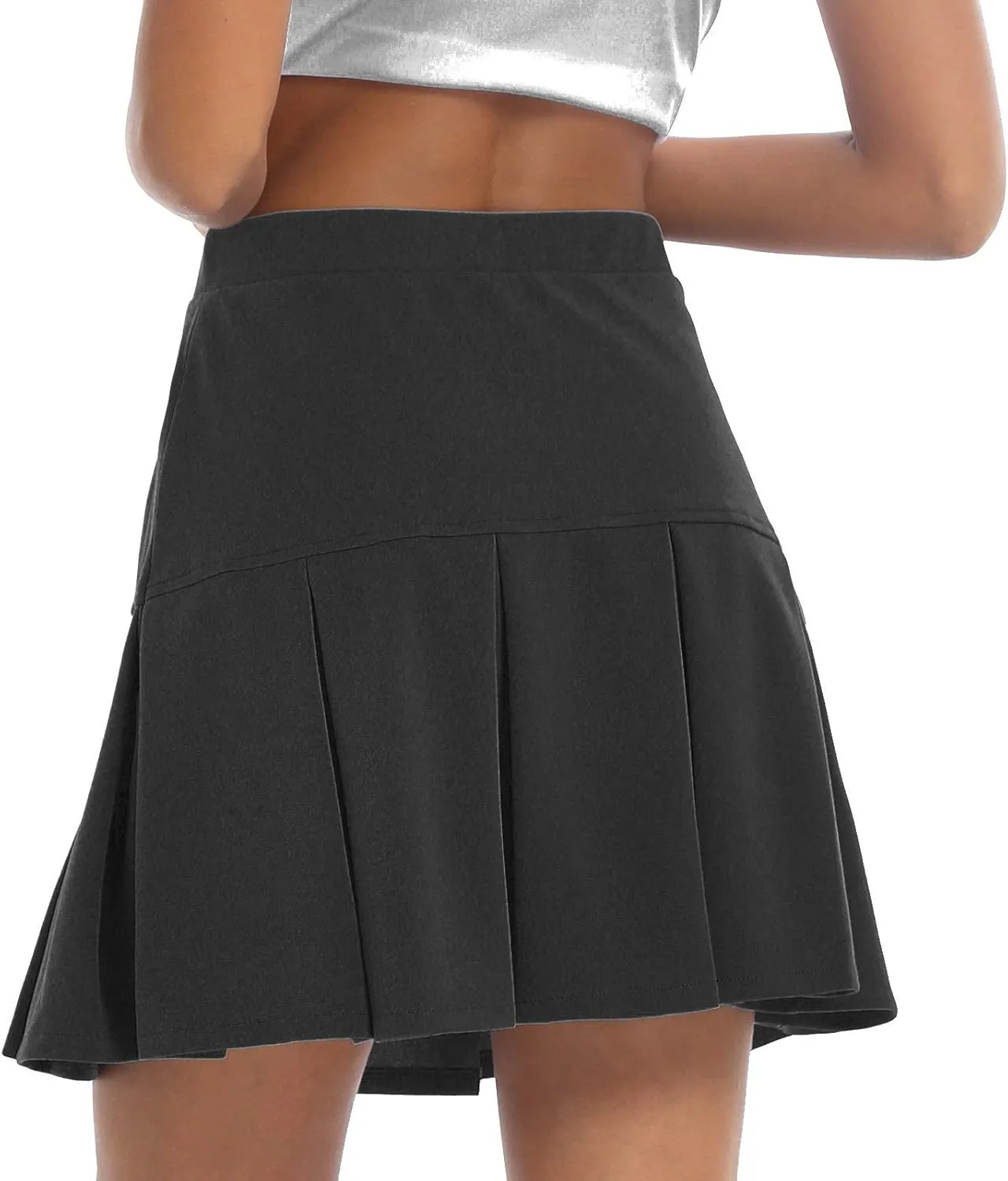 Women Girl Stretch Elastic High Waist Mini Skirt Casual Pleated Skirts Activewear Skirts