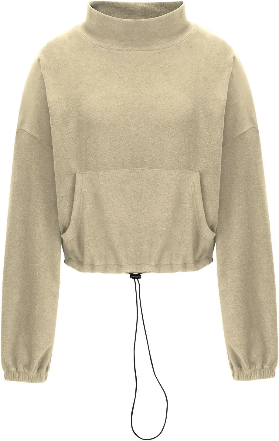 Women Long Sleeve Cropped Sweatshirt Trending Now 2023 Fall Winter Casual Stand Collar Fleece Pullovers with Pockets