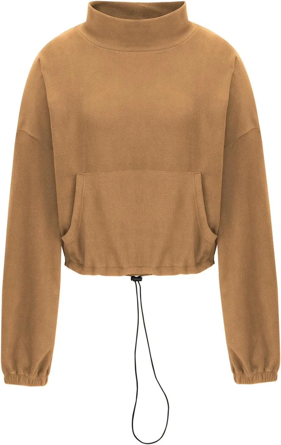 Women Long Sleeve Cropped Sweatshirt Trending Now 2023 Fall Winter Casual Stand Collar Fleece Pullovers with Pockets