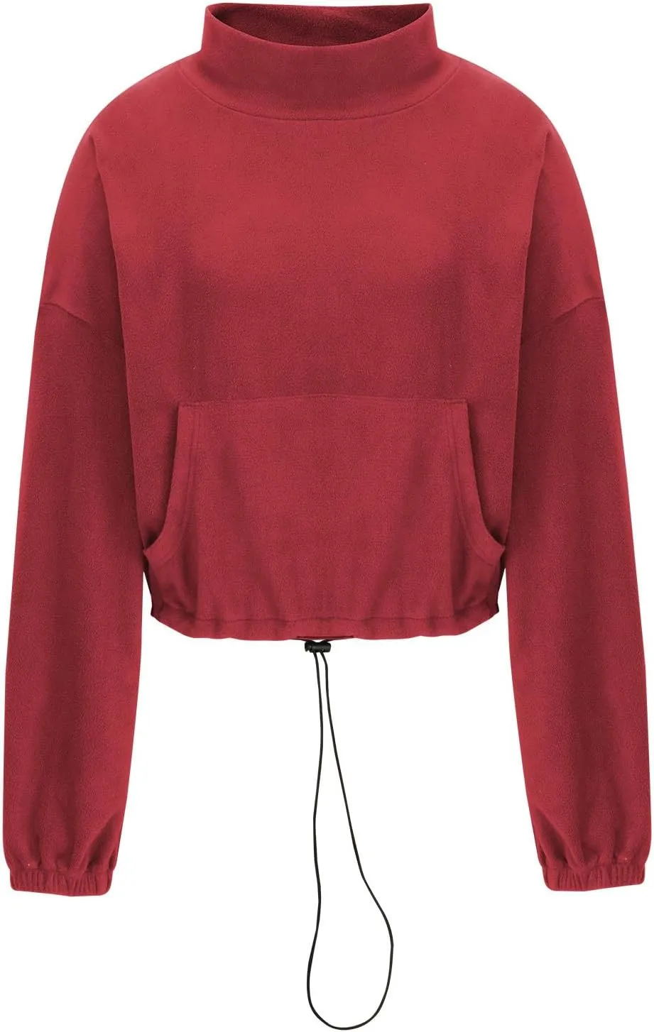 Women Long Sleeve Cropped Sweatshirt Trending Now 2023 Fall Winter Casual Stand Collar Fleece Pullovers with Pockets