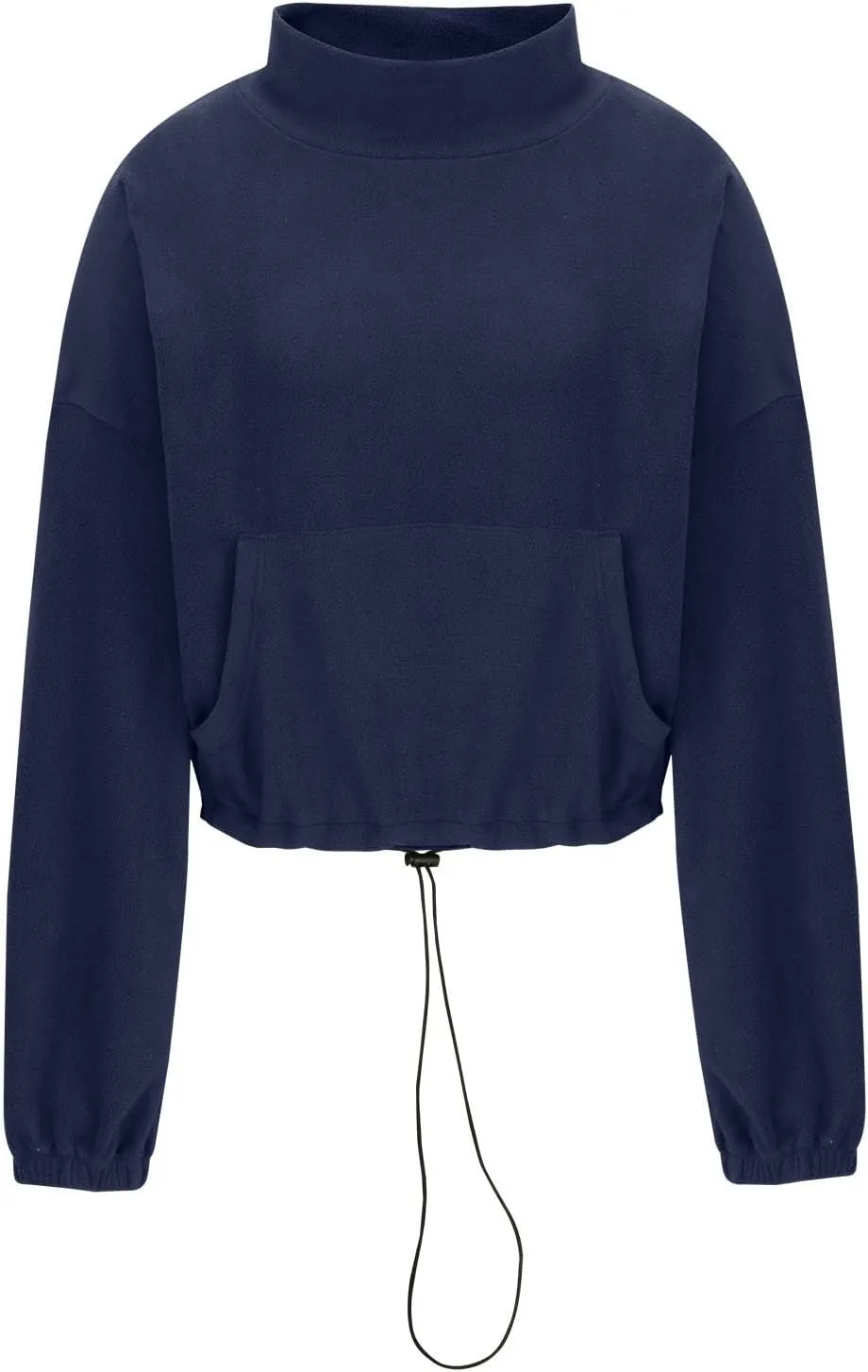 Women Long Sleeve Cropped Sweatshirt Trending Now 2023 Fall Winter Casual Stand Collar Fleece Pullovers with Pockets