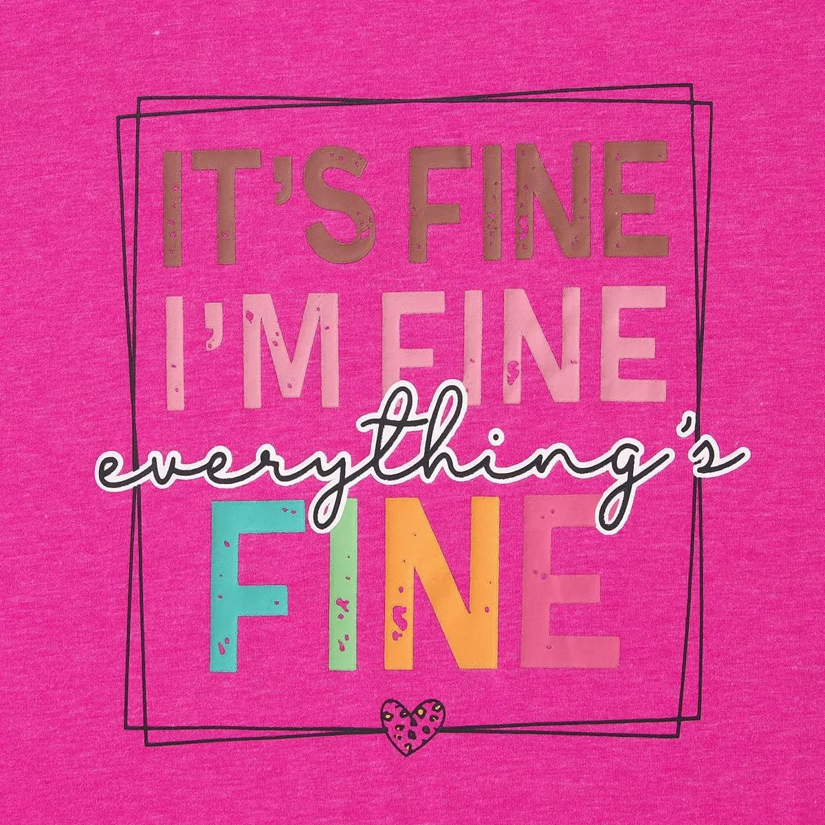 Women Summer Inspirational T-Shirt Fashion Its Fine Im Fine Everything is Fine Graphic Tees Casual Short Sleeve Shirts Top