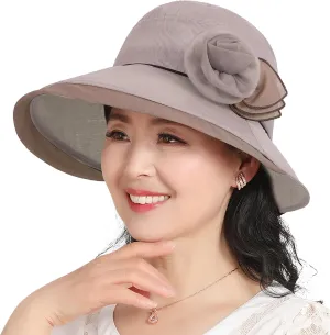 Women Sun Hat Breathable Organza Mesh Sun Protection Curled-Edge Short Brim Derby Hat Beach Travel Costume Accessories