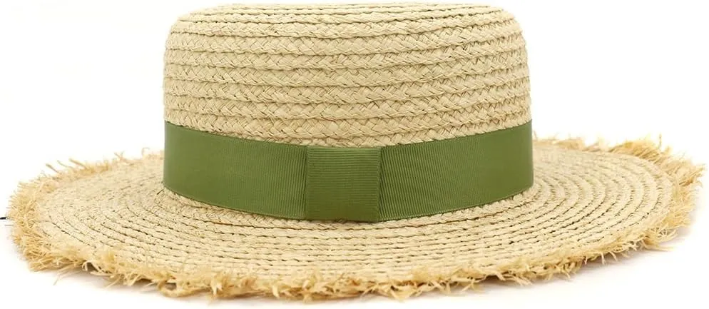 Women Sun Hat Women's Raffia Grass Woven Fisherman Sun Hat Brim Summer Hat Beach Accessories Raffia Hat (5)