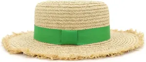 Women Sun Hat Women's Raffia Grass Woven Fisherman Sun Hat Brim Summer Hat Beach Accessories Raffia Hat (6)