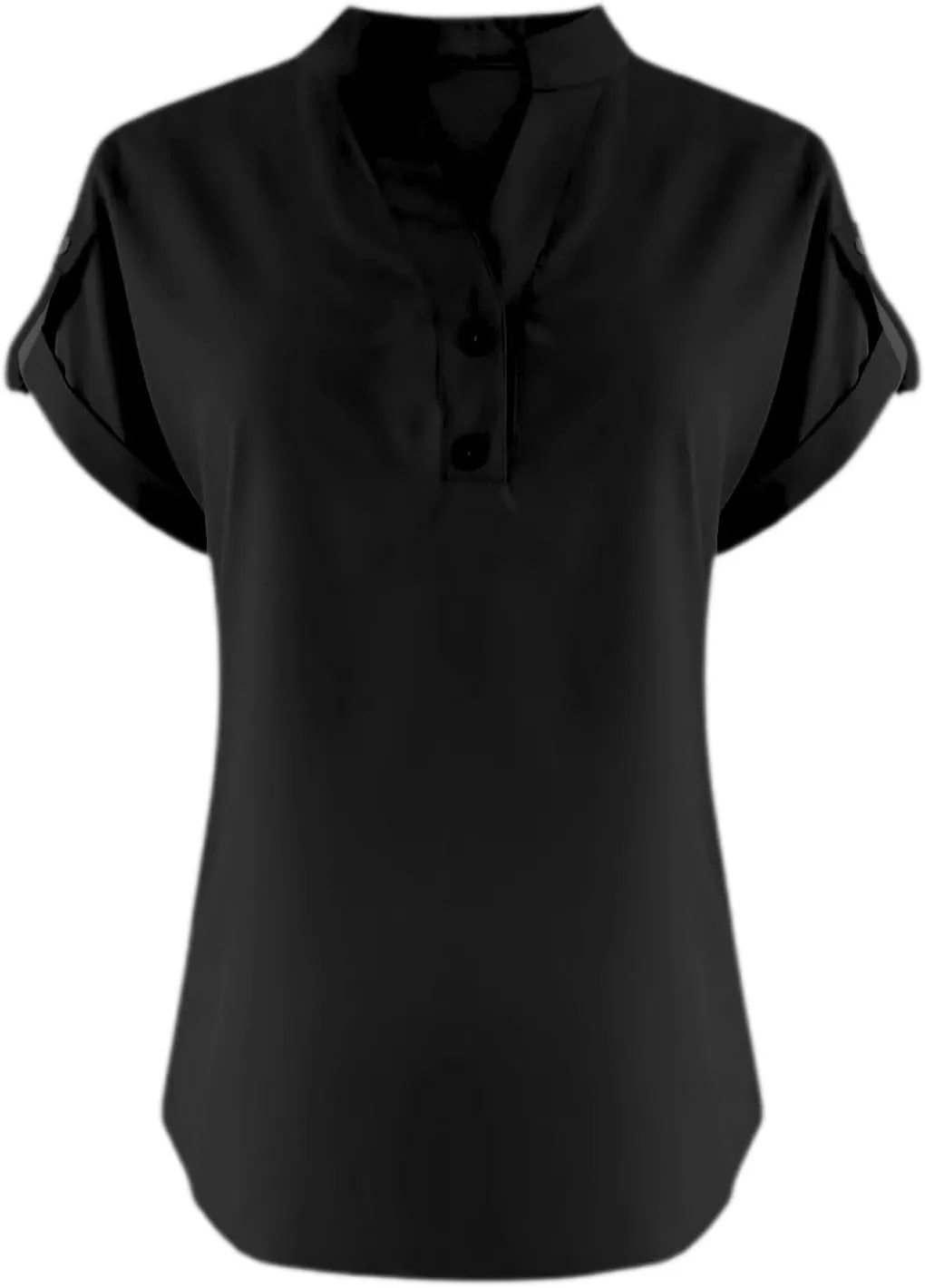 Womens Cotton Linen Tops Short Sleeve V Neck Soft Button Down Tops 2025 Spring Summer Plus Size Blouses Dressy S-5XL