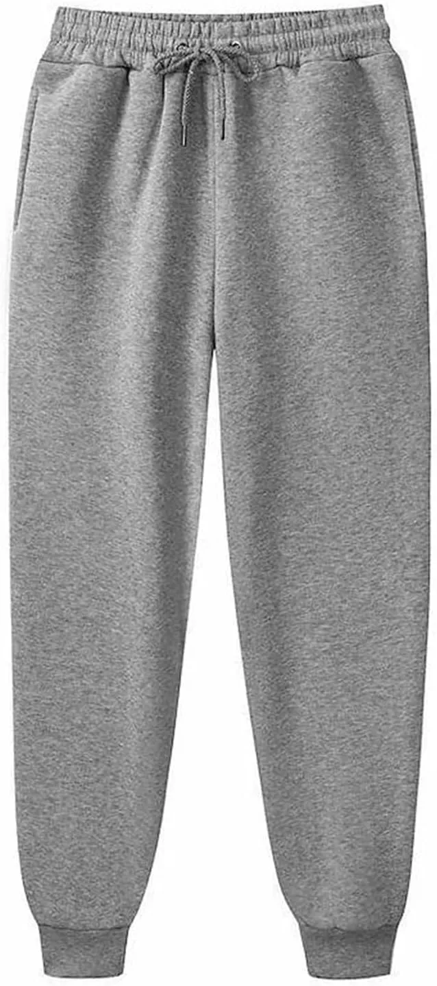 Womens Fleece Lined Sweatpants High Waisted Drawstring Waist Oversized Joggers Cinch Bottom Lounge Pants Activewear