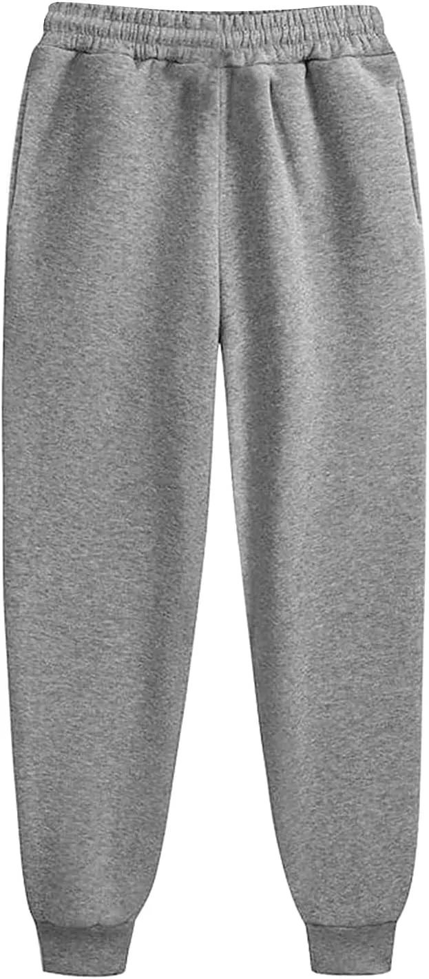 Womens Fleece Lined Sweatpants High Waisted Drawstring Waist Oversized Joggers Cinch Bottom Lounge Pants Activewear