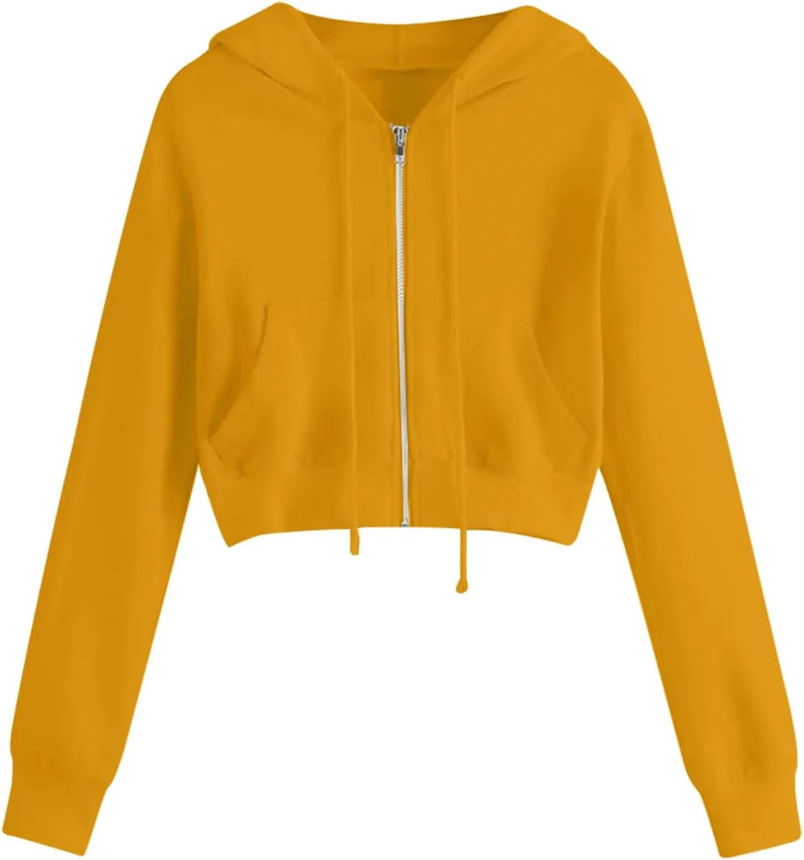 Womens Full Zip Croped Hoodies Long Sleeve Fall Teen Girl Jacket Thin Coats Athletic Workout Pullover Y2K Clothes