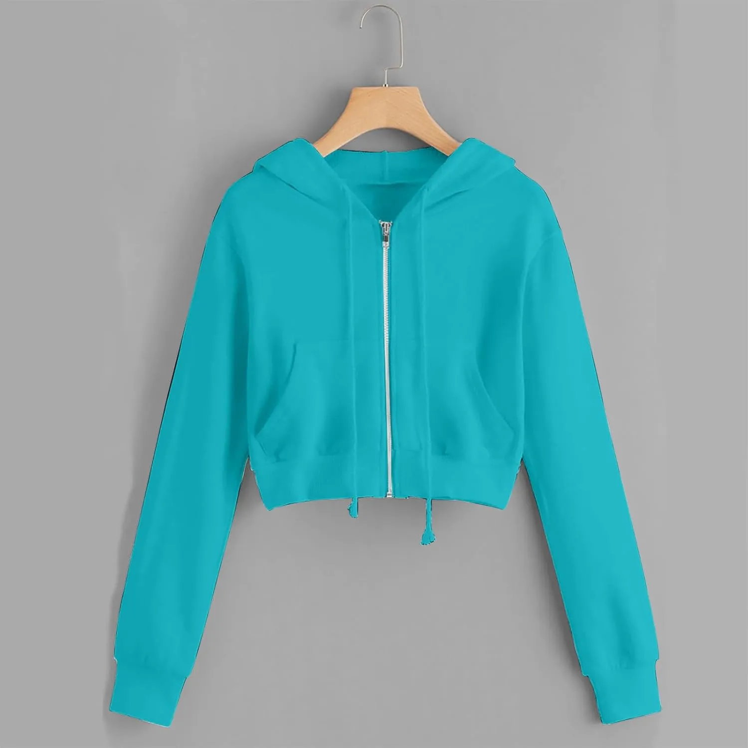 Womens Full Zip Croped Hoodies Long Sleeve Fall Teen Girl Jacket Thin Coats Athletic Workout Pullover Y2K Clothes