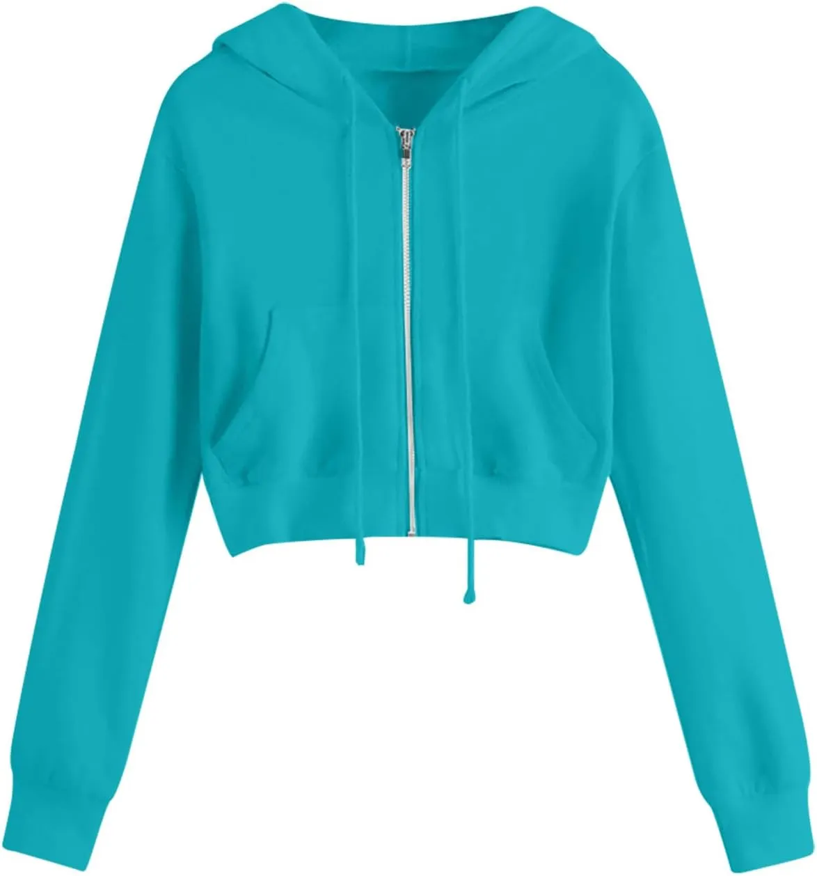 Womens Full Zip Croped Hoodies Long Sleeve Fall Teen Girl Jacket Thin Coats Athletic Workout Pullover Y2K Clothes