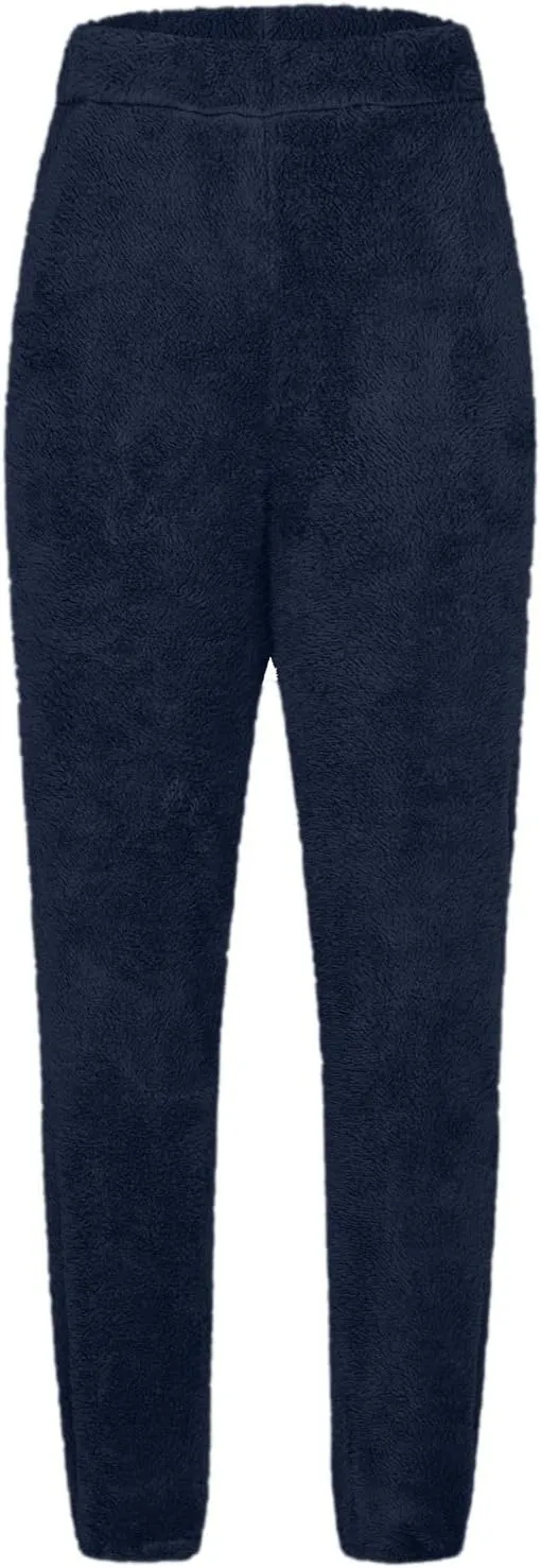 Womens Fuzzy Fleece Lounge Long Pants 2024 Winter Warm Sherpa Pajama Pants Comfy Soft Sleepwear Bottoms Joggers