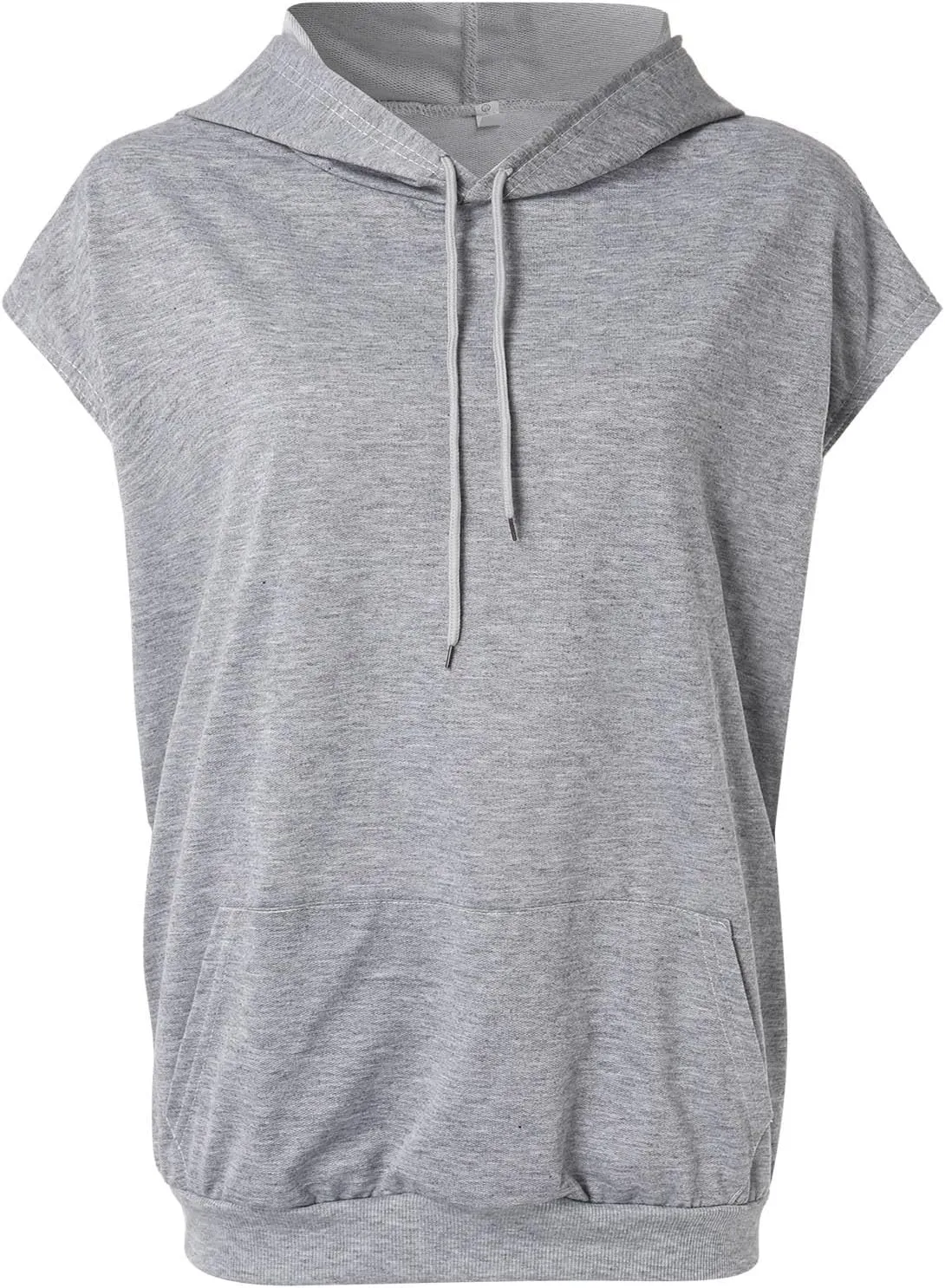 Women's Hoodies Casual Short Sleeve Drawstring Lightweight sports Hooded Sweatshirt Loose Pullover Tops with Pocket