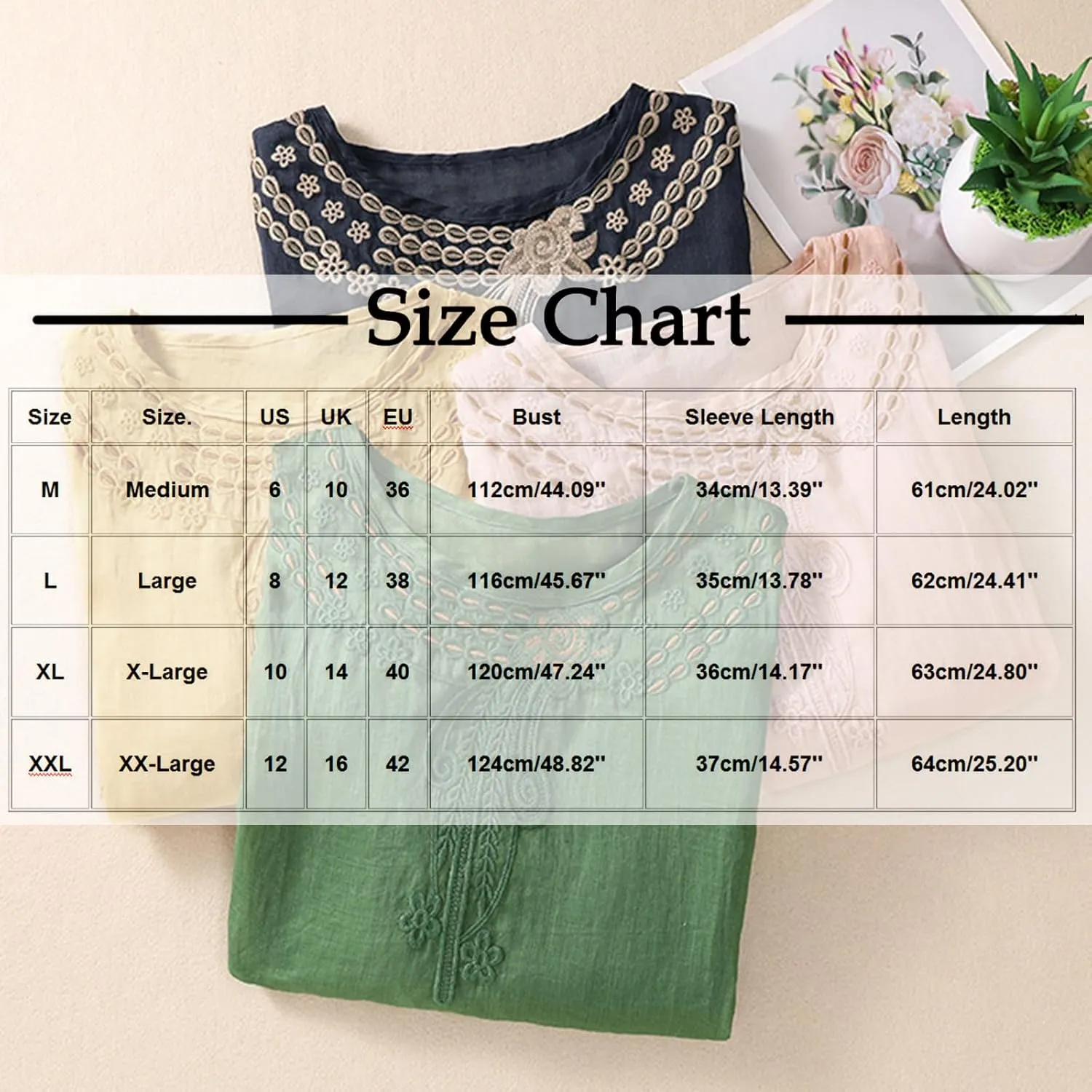 Women's Peasant Tops Summer Mexican Embroidered Shirts Loose Cotton Linen Short Sleeve Blouses Fiesta Tees