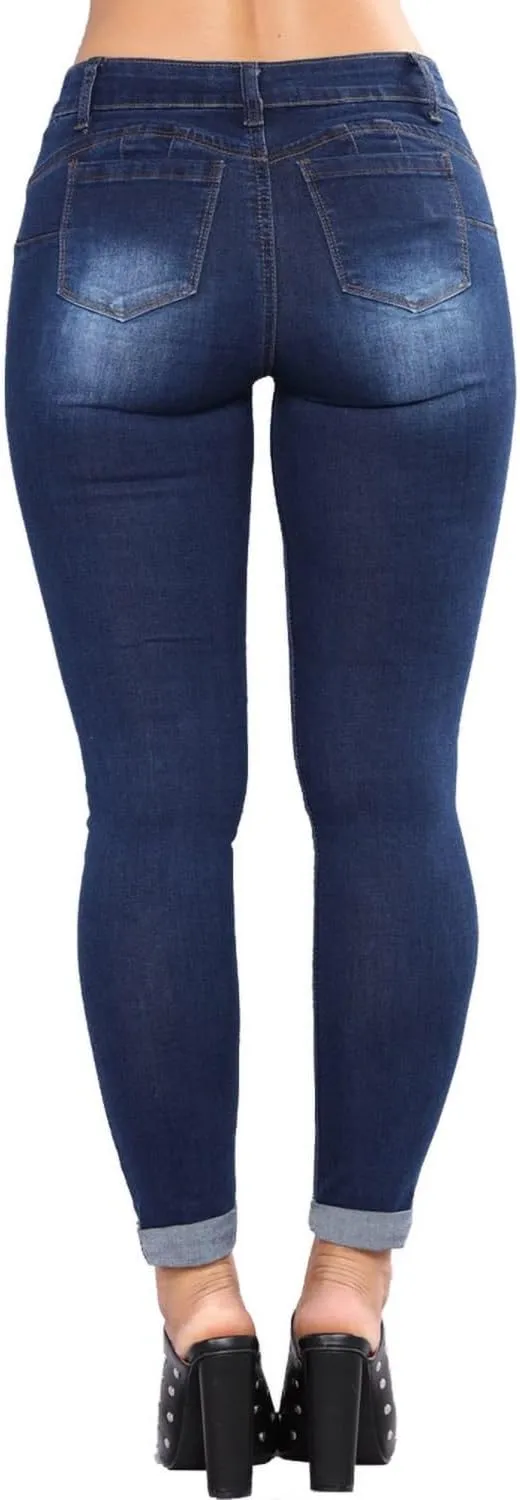Womens Stretchy Ripped Skinny Jeans High Waisted Boyfriend Distressed Denim Pants Leggings