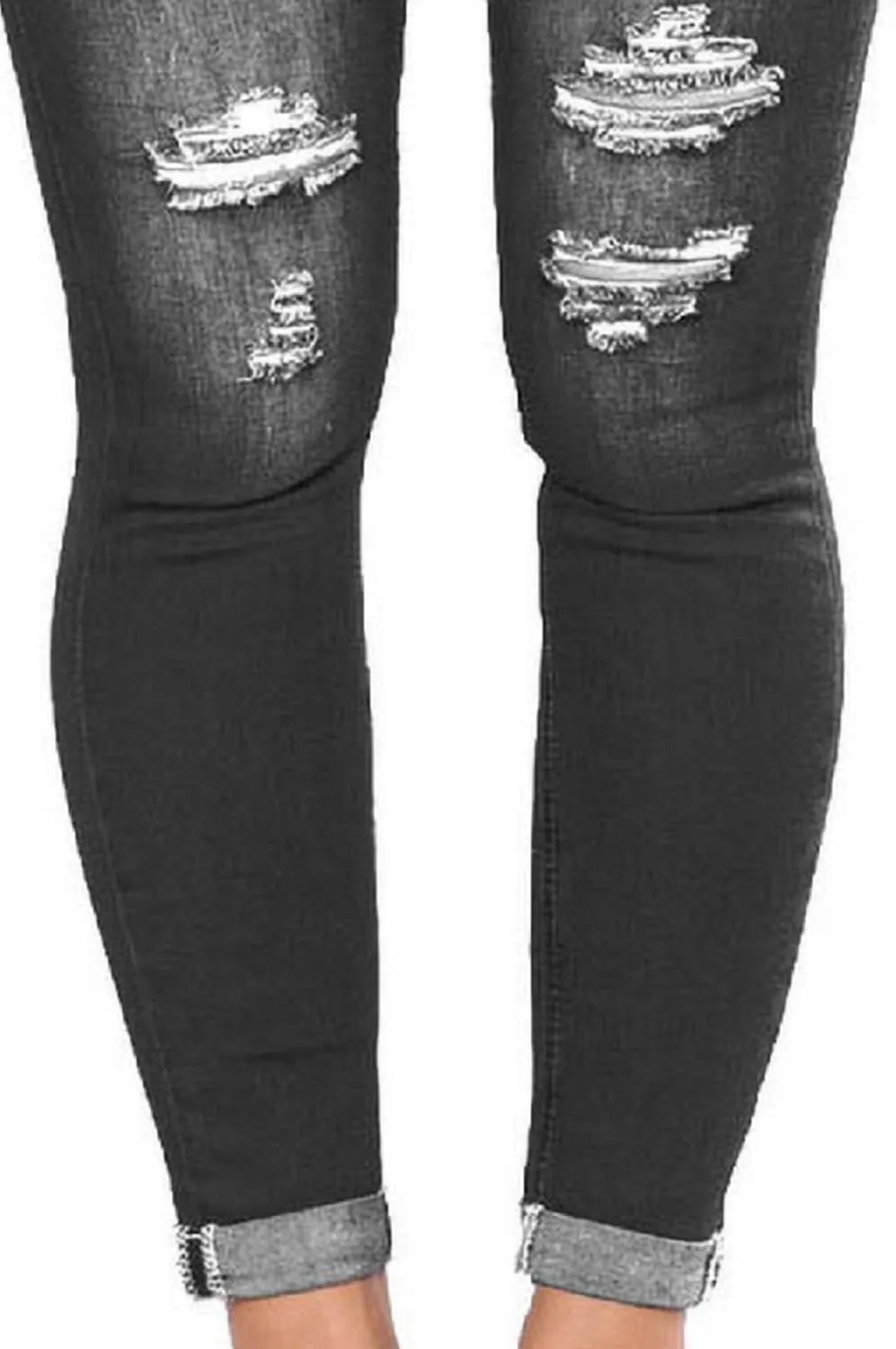 Womens Stretchy Ripped Skinny Jeans High Waisted Boyfriend Distressed Denim Pants Leggings