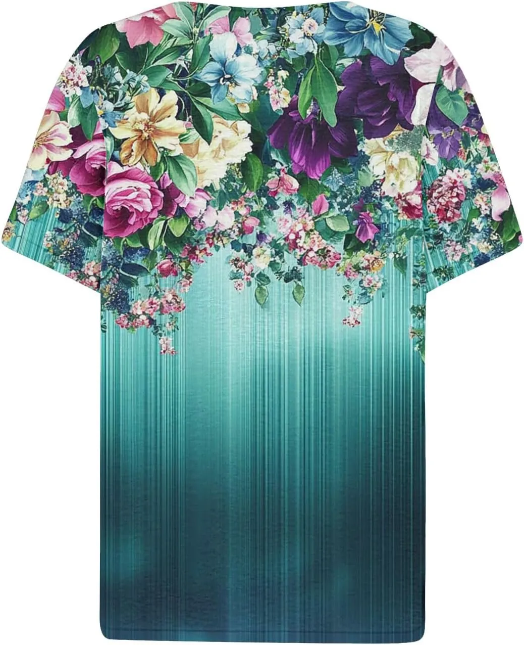 Womens Summer Tops 2025 Dressy Casual Short Sleeve Button V Neck T Shirts Trendy Cute Printed Tees Tunic Blouses