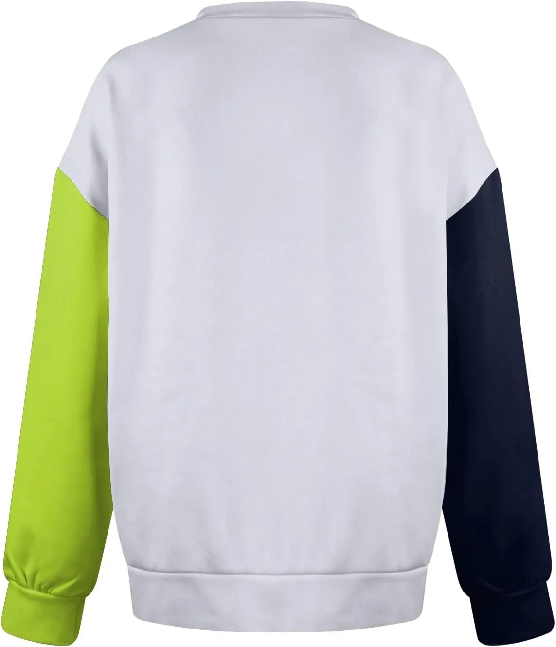 Womens Tops Casual Long Sleeve Shirts Oversized Color Block Outfits Basics Crewneck Pullover Sweatshirts