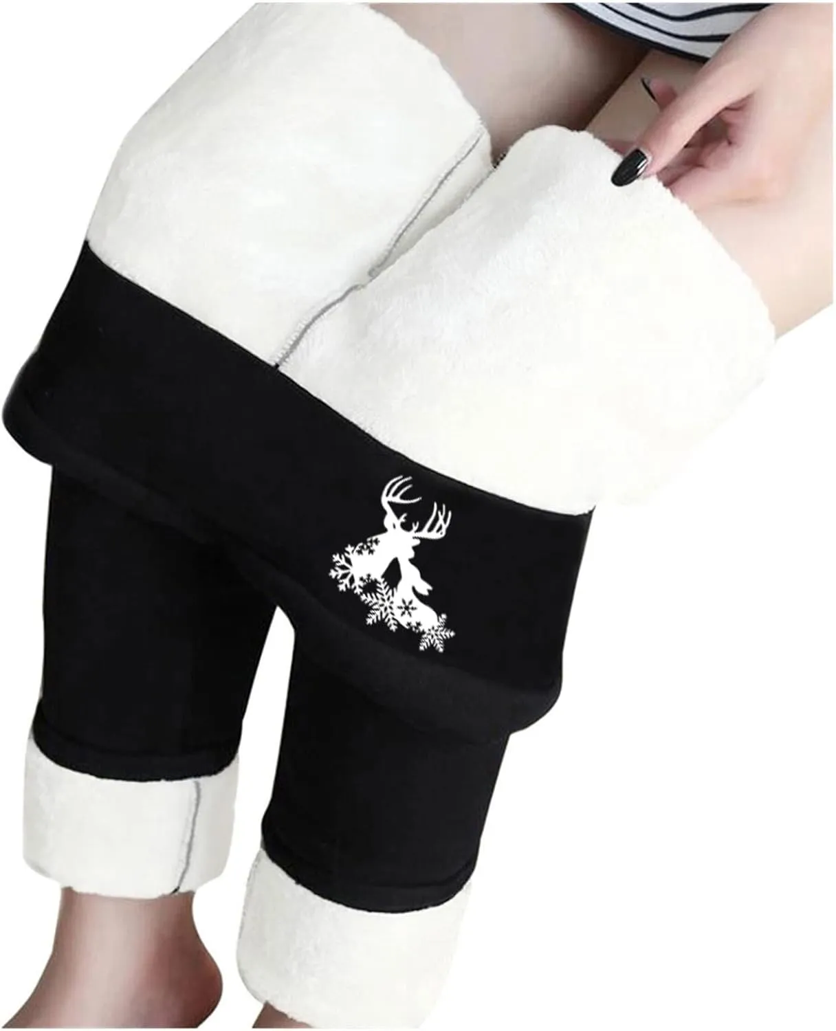 Womens Winter Fleece Lined Leggings Winter Warm Athletic Jogger Sporty Athletic Joggers Pants Lounge Pants Fluffy Sleepwear