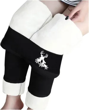 Womens Winter Fleece Lined Leggings Winter Warm Athletic Jogger Sporty Athletic Joggers Pants Lounge Pants Fluffy Sleepwear