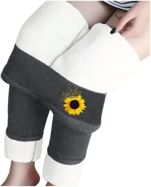 Womens Winter Fleece Lined Leggings Winter Warm Athletic Jogger Sporty Athletic Joggers Pants Lounge Pants Fluffy Sleepwear