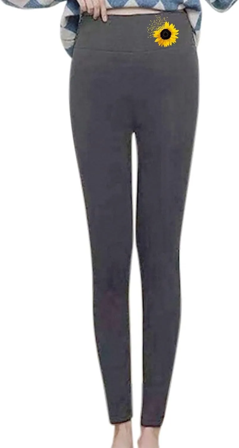 Womens Winter Fleece Lined Leggings Winter Warm Athletic Jogger Sporty Athletic Joggers Pants Lounge Pants Fluffy Sleepwear