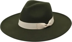 Wool Fedora Hats for Men Women Wide Brim Felt Panama Hat