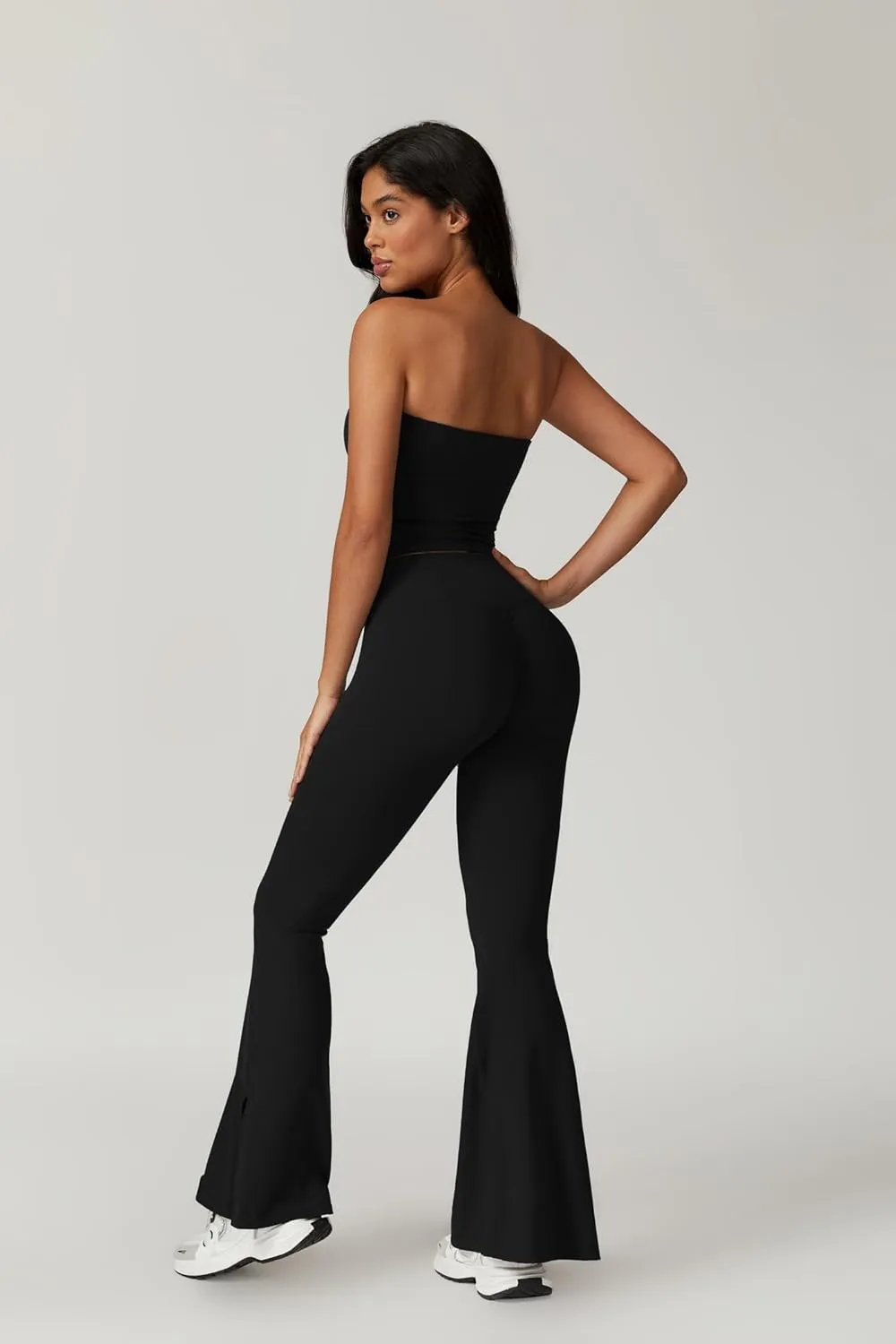 Workout Sets for Women 2 Piece High Waist Flare Pants Match Stretchy Sports Bra Gym Yoga Outfits Athletic Clothes